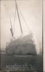 Wreck of S.S. Farallon at High Tide - Jan. 5, 1910 Postcard