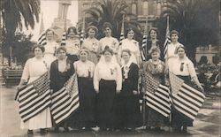 Women's Group with flags and ribbons Postcard