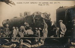 Penna. Flyer Wreck 54-79 Aug. 13, 1911 Fort Wayne, IN Postcard Postcard Postcard