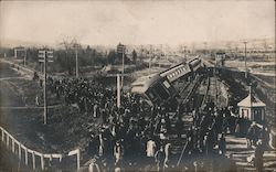 Train Wreck 1910 Woodstock, ON Canada Ontario WG Round Postcard Postcard Postcard