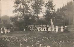 May Day-People around the May Pole Postcard