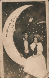Couple on Paper Moon Postcard