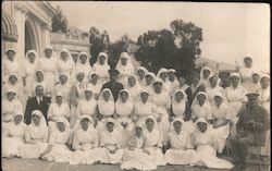 1916 French Red Cross Doctors & Nurses Hospital 222 Meuton Postcard