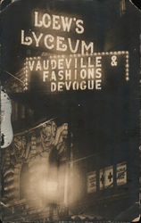 Loew's Lyceum Vaudeville & Fashions Devogue Postcard