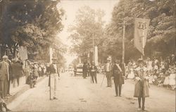 Parade - group with flags Postcard