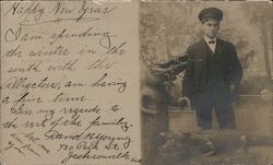 Man in suit holding hands with an alligator Jacksonville, FL J.A. Hollinsworth Postcard Postcard Postcard