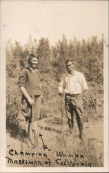 Champion Woman Marksman of California Postcard