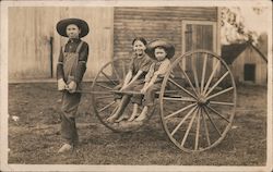 Children on a cart Postcard