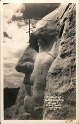 Profile of Washington, Mount Rushmore Keystone, SD Rise Photo Postcard Postcard Postcard