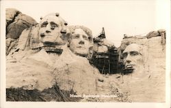 Construction of Mount Rushmore Memorial Postcard