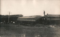 Site of a train wreck - "These are the last 3 cars" Postcard