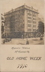 Masonic Temple McKeesport, PA Postcard Postcard Postcard