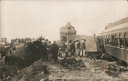Train Hits Washout, September 1910 Postcard