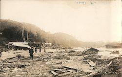 Devastation from the Arroyo Seco Flood near Los Angeles, California, in 1912 Postcard