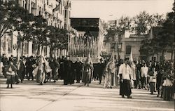 Holy Week Parade, Marchers with Capirote Hoods Postcard