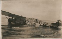 Monoplane "America" Trans-Atlantic Flight Water Landing Postcard