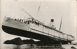 Princess May Wrecked on Sentinel Island Alaska Aug. 5, 1910 Postcard