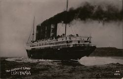 The Cunard Liner Lusitania Steamers Postcard Postcard Postcard