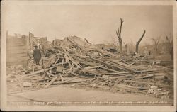 Terrific force of tornado on North 26th St Omaha March 23rd 1915 Postcard