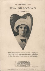 In Memory of Ida Brayman - Garment Workers Strike 1913 Postcard