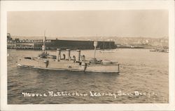 Movie Battleship leaving San Diego Postcard