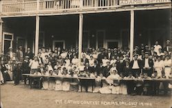 Pie eating contest July 14, 1916 Adams, CA Postcard Postcard Postcard