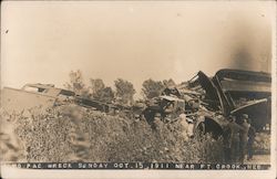 Mo. Pac. Wreck Sunday, Oct. 15, 1911, Near Ft. Crook, Neb. Postcard
