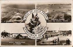 Best of Luck from Prestwick Airport, Scotland Postcard