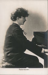 Pianist/Composer Paderewski Playing the Piano Postcard