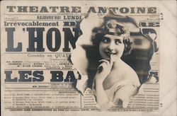 Theatre Antoine - Face through Newspaper Postcard
