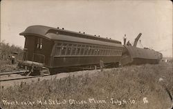 Wreck on the M & StL at Otisco, Minn, July 9, '10 Postcard