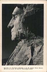 Profile of Washington on the Mt. Rushmore National Memorial Postcard