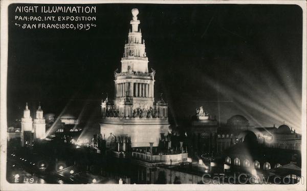 Night Illumination San Francisco California 1915 Panama-Pacific Exposition