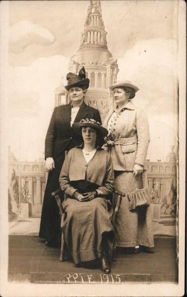 Studio: Three Women Having Their Picture Made at Panama-Pacific Expo San Francisco California