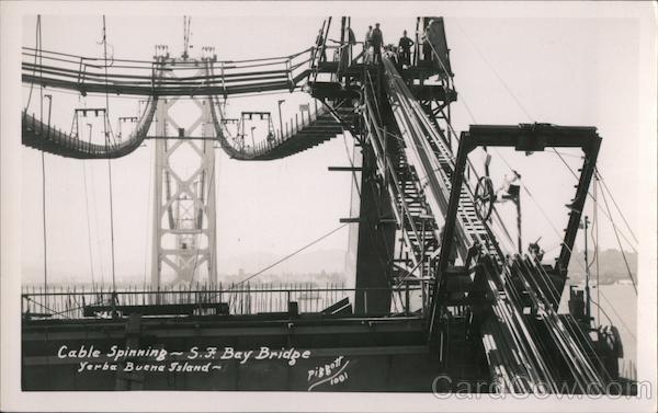 Cable Spinning on Yerba Buena Island, Bay Bridge San Francisco California
