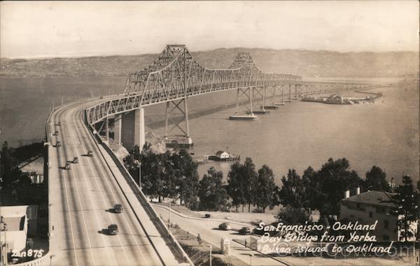 San Francisco- Oakland Bay Bridges from Yerba Buena Island to Oakland California