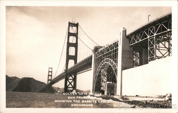 Golden Gate Bridge Showing the Massive Cable Anchorage San Francisco California