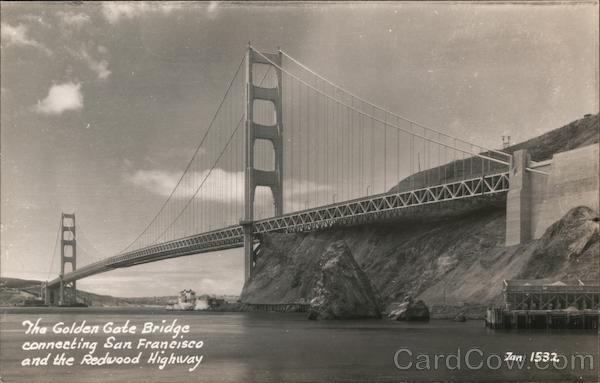 The Golden Gate Bridge connecting San Francisco and the Redwood Highway California