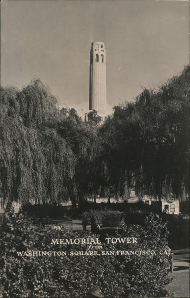 Memorial Tower from Washington Square San Francisco California