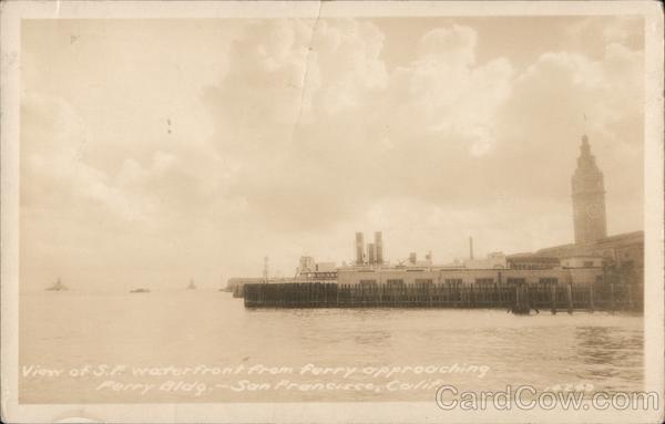 Ferry Building from Ferry Approaching San Francisco California