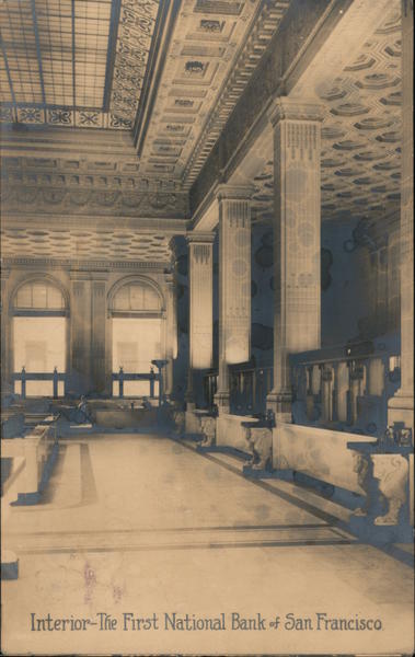 Interior of the First National Bank of San Francisco California