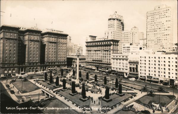 Union Square Four story underground garage San Francisco California