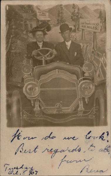 Studio: Couple in Car Going to SF San Francisco California