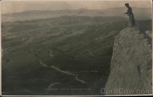 Mountain Drive - Woman Looking at Mountain Landscape California