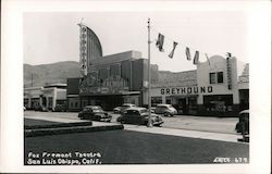Fox Fremont Theatre, Greyhound Bus Station San Luis Obispo, CA Postcard Postcard Postcard