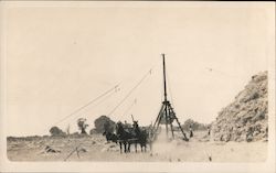 Team of Horses Boring a Well at Stanford Ranch Durham, CA Original Photograph Original Photograph Original Photograph