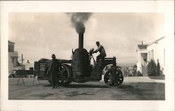 Two Men and a Steam Roller Original Photograph