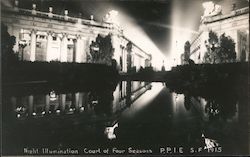 Night illumination Court of Four Seasons P.P.I.E. 1915 Postcard