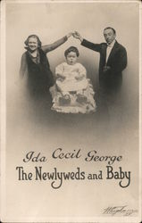 Ida, Cecil, George The Newlyweds and Baby Postcard