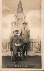 Charles Clement Goodale Sr and Grandson, P.P.I.E. 1915 Postcard